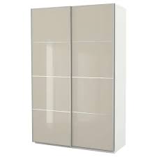 Pax Wardrobe White Hokksund High Gloss Light Beige Ikea Ikea Pax Ikea Pax Doors Pax Wardrobe