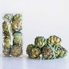 Box Of Dried Artichokes Set Of 9 Antique Farmhouse Artichoke Potted Trees
