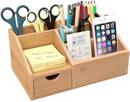 Homfa Bamboo Desk Organiser Desk Tidy Pen Holder Letter Rack Stationary Makeup Storage 25x15x11cm Amazon Co Uk Kitchen Home Separate moveable wooden volumes hold the pc this double desk setup sits beneath a large peg board wall, ideal for pinning up inspiration and rough ideas, or for keeping tools and equipment to hand.