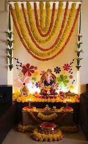 Ganapati Decoration Mandir Decoration Ganpati Decoration Design Ganesh Chaturthi Decoration