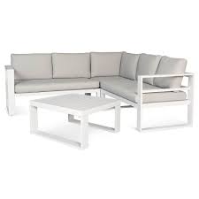 Loungeset Aluminium 4 Teilig Weiss Weiss Garten Lounge Lounge Lounge Mobel