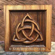 Carved Canary Hardwood Celtic Trinity Knot Celtic Decor Irish Decor Celtic