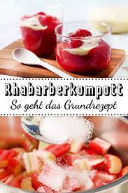 Rhabarberkompott So Geht Das Grundrezept Lecker Rhabarberkompott Rezept Rezepte Rhabarber