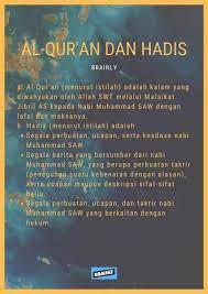 Berilah Sebuah Contoh Penerapan Al Quran Dan Hadis Dalam Kehidupan Pribadi Brainly Co Id