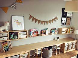 Spielzimmer Fur 2 Ikea Trofast Mit Schreibtisch Ikea Aufbewahrung Kinderzimmer Kinder Zimmer Kinder Spielzimmer