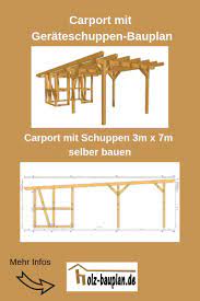 Carport Selber Bauen Carport Mit Gerateschuppen Bauplan Pdf Carport Zeichnung Carport Selber Bauen Carport Mit Schuppen Schuppen Selber Bauen
