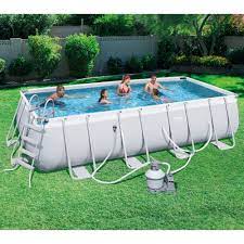 Bestway 18ft X 9ft X 48in Rectangular Frame Above Ground Pool With Ladder Pump Rectangular Swimming Pools Rectangular Pool In Ground Pools