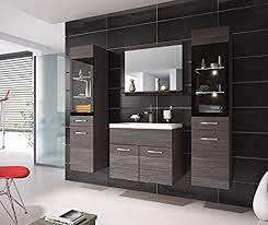 Badezimmer Badmobel Rio Xl Led 60 Cm Waschbecken Bodega Grau Unterschrank 2x Hochschrank Waschtisch Mobel Amazon De Unterschrank Hochschrank Schliessfacher