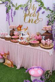 Bambi Birthday Party Ideas Photo 1 Of 15 1st Birthday Party For Girls Baby Birthday Party Girl Baby Girl Birthday Theme