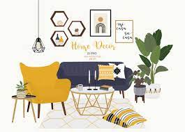 Home Decor Clip Art Set 1 Furniture Clipart Boho Design Etsy Art Set Clip Art Design