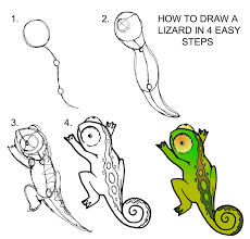 Daryl Hobson Artwork How To Draw A Lizard Step By Step Drawing Cartoon Characters Cartoon Drawings Easy Drawings
