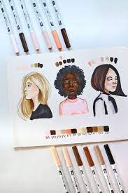 Six Tips For Coloring Skin Tones With The Abt Pro Markers Tombow Usa Blog Art Markers Drawing Markers Drawing Ideas Colors For Skin Tone
