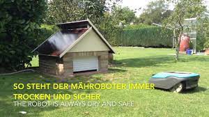 Gardena Sileno Garage Fur Rasenroboter Mahroboter Mit Cad Massangaben Automower Mit Rolltor Youtube