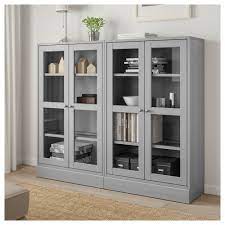 Havsta Storage Combination W Glass Doors Gray 162x37x134 Cm Official Website Ikea Interior Glass Cabinet Doors Ikea