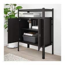 Bror Regal Mit Schrank Schwarz Ikea Deutschland Ikea Metal Cabinet Shelving Unit Shelving