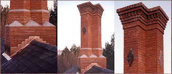 Custom Designed 14 Ft High Brick Chimney With Decorative Diamond Slate Inlays Built For A Victorian Mansion Clemco Constructio Masonry Brick Chimney Building