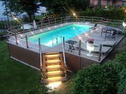 Above Ground Swimming Pools Constructed From Resin Materials Have A Distinct Benefit Over Steel Or Light Weight Alu Pool Shed Swimming Pool Decks Backyard Pool