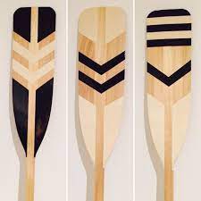Black Cream Painted Canoe Paddles Nautical Wall Decor Cottage Gift Painted Oars Painted Paddles Oar Decor