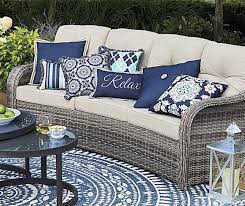 Lakewood Navy Blue Outdoor Throw Pillows Big Lots Blue Patio Blue Patio Cushions Blue Patio Decor