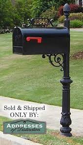 The Hampton Aluminum Mailbox And Post System Black Addresses Of Distinction Http Www Amazon Com Dp B003bmhuvq Ref Metal Mailbox Mailbox Wrought Iron Mailbox
