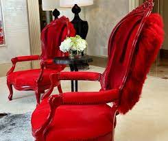 Kandi Burruss Home Decor Red Fur Chairs Kandi Burruss Home Dinning Room Decor