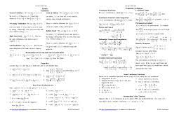 Calculus cheat sheet derivatives definition and notation if then the derivative is defined to be lim if then all of the following are equivalent notations for. Calculus Cheat Sheet