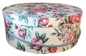 Extra Large Hat Box In Floral Fabric Hat Boxes Round Box Decorative 17 Theteaberrycottage Hat Boxes Large Hats Floral Fabric