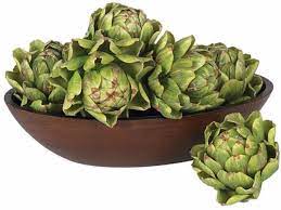 Decorative 5 Inch Artificial Artichokes Set Of 6 With Wooden Bowl Home Decor Nearlynatural Artichoke Thanksgiving Table Settings Nearly Natural