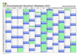 Op deze website staat iedere online jaarkalender / kalender voor o.a. Schulferien Kalender Nrw Nordrhein Westfalen 2021 Mit Feiertagen Und Ferienterminen