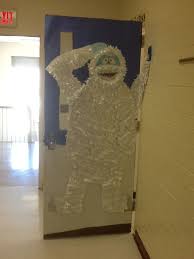Winter Door Decoration Would Love To Do This With The Yeti From Monster Christmas Door Decorating Contest Winter Door Decorations Christmas Door Decorations