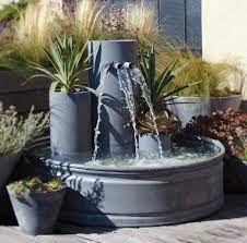 Gartenbrunnen Selber Bauen Springbrunnen Terrasse Betonoptik Garden Gartenbrunnen Terrassenbrunnen Springbrunnen