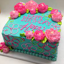 Bright Colors In Buttercream Square Birthday Cake Beautiful Birthday Cakes Birthday Sheet Cakes