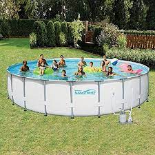 Summer Waves Elite 24ft X 52in Metal Above Ground Pool Set W Sand Filter Pump Green Lawn Garden Store Above Ground Pool Above Ground Swimming Pools In Ground Pools
