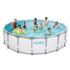 Summer Waves Elite 16 X48 Elite Frame Pool Grey 16 Feet Above Ground Swimming Pools Splash Swimming Pool Summer Waves