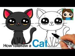 3 How To Draw A Black Cat Easy Youtube Cat Drawing Tutorial Black Cat Drawing Cute Drawings