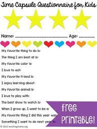 Time Capsule Questionnaire For Kids Time Capsule Kids Time Capsule Teaching Mama