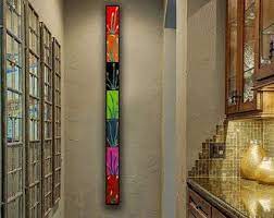 5 Ft Tall Narrow Wall Art Large Long Floral Wall Panel Modern Home Decor In Stock One Of A Kind Ready To Long Wall Art Graphic Wall Art Vertical Wall Art