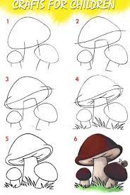 Crafts For Children Art Drawings For Kids Mushroom Drawing Easy Drawings