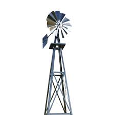Outdoor Water 99 In Small Galvanized Backyard Windmill Byw0038 The Home Depot Backyard Windmill Ornamental Windmills Windmill