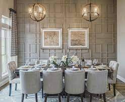 Simply Dining Room With A Nice Accent Wall Or Wallpaper Wall Elegant Dining Room Dining Room Accents Dining Room Table Decor