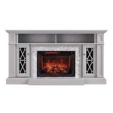 Home Decorators Collection Parkbridge 68 In Freestanding Infrared Electric Fireplace Tv Stand In Gray With Carrara Marble Surround 1357fmm 26 242 The Home De Fireplace Tv Stand Electric Fireplace Tv Stand Freestanding Fireplace