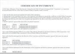 Confirmation that the company is in good standing and not in. How To Make A Certificate Of Incumbency Applications In United States Application Gov