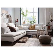 Sandared Sittkudde Beige Ikea Mid Century Living Room Pouffe Ikea