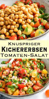 Knuspriger Kichererbsen Tomaten Salat Rezept Vegan Glutenfrei Rezept Salat Rezepte Vegan Gesunde Rezepte Glutenfreie Ernahrung