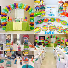 Rugrats Themed Birthday Party I Decorated For Twins First Birthday 1st Birthday Party Themes Fun Birthday Party Birthday Party Themes