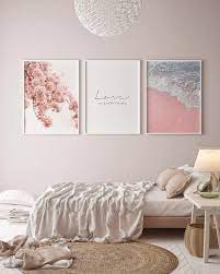 Bedroom Decor Women 3 Piece Wall Art Botanical Print Set Floral Print Wall Art Set Bedroom Decor Women Above Ded Decor Digital Print Wall Decor Bedroom Kids Room Wall Decor Wall