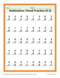 Subtraction Timed 0 3 Kindergarten 1st Grade Math Worksheets 1st Grade Math Worksheets 1st Grade Math First Grade Math Worksheets