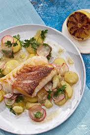 Rotbarsch Mit Warmem Kartoffelsalat Rezept Warmer Kartoffelsalat Rotbarsch Rotbarsch Braten
