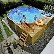 Achteck Holzpool Mit Liegeflache Holzpool Gartenpools Pool