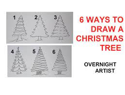 How To Draw Christmas Trees 6 Easy Ways To Draw Xmas Tree Christmas Tree Drawing Christmas Tree Drawing Easy Christmas Tree Art
